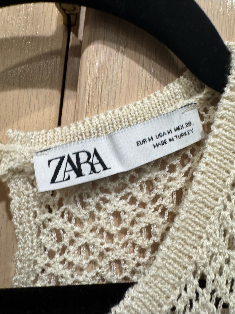 ZARA Cream Openwork Knit Vest